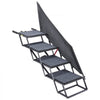 VEVOR Dog Stairs for Car, 4 Steps Extra Wide Foldable Dog Ramp for Large Dogs with Non-Slip Rug Surface, Portable Lightweight Pet Ladder for Car, SUV, Truck, High Beds, Sofas, Support up to 400 lbs