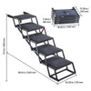 VEVOR Dog Stairs for Car, 5 Steps Extra Wide Foldable Dog Ramp for Large Dogs with Non-Slip Rug Surface, Portable Lightweight Pet Ladder for Car, SUV, Truck, High Beds, Sofas, Support up to 200 lbs