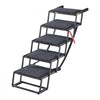 VEVOR Dog Stairs for Car, 5 Steps Extra Wide Foldable Dog Ramp for Large Dogs with Non-Slip Rug Surface, Portable Lightweight Pet Ladder for Car, SUV, Truck, High Beds, Sofas, Support up to 200 lbs