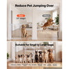 VEVOR Freestanding Dog Gate 30" Tall 4-Panel Foldable Metal Pet Gate White, For Stairs Doorways, Dual-Triangle Support, Sturdy Metal Construction, Freestanding or Wall Mount, Flexible Shapes, Easy Fit