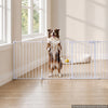 VEVOR Freestanding Dog Gate 30" Tall 4-Panel Foldable Metal Pet Gate White, For Stairs Doorways, Dual-Triangle Support, Sturdy Metal Construction, Freestanding or Wall Mount, Flexible Shapes, Easy Fit