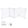 VEVOR Freestanding Dog Gate 30" Tall 4-Panel Foldable Metal Pet Gate White, For Stairs Doorways, Dual-Triangle Support, Sturdy Metal Construction, Freestanding or Wall Mount, Flexible Shapes, Easy Fit