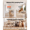 VEVOR Freestanding Dog Gate 30" Tall 6-Panel Foldable Metal Pet Gate White, For Stairs Doorways, Dual-Triangle Support, Sturdy Metal Construction, Freestanding or Wall Mount, Flexible Shapes, Easy Fit