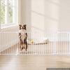 VEVOR Freestanding Dog Gate 30" Tall 6-Panel Foldable Metal Pet Gate White, For Stairs Doorways, Dual-Triangle Support, Sturdy Metal Construction, Freestanding or Wall Mount, Flexible Shapes, Easy Fit