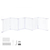 VEVOR Freestanding Dog Gate 30" Tall 6-Panel Foldable Metal Pet Gate White, For Stairs Doorways, Dual-Triangle Support, Sturdy Metal Construction, Freestanding or Wall Mount, Flexible Shapes, Easy Fit