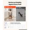 VEVOR Freestanding Dog Gate 32" Tall 6-Panel Foldable Metal Pet Gate White, For Stairs Doorways, Dual-Triangle Support, Sturdy Metal Construction, Freestanding or Wall Mount, Flexible Shapes, Easy Fit