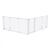VEVOR Freestanding Dog Gate 32" Tall 6-Panel Foldable Metal Pet Gate White, For Stairs Doorways, Dual-Triangle Support, Sturdy Metal Construction, Freestanding or Wall Mount, Flexible Shapes, Easy Fit