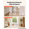 VEVOR Freestanding Dog Gate 32" Tall 4-Panel Foldable Metal Pet Gate White, For Stairs Doorways, Dual-Triangle Support, Sturdy Metal Construction, Freestanding or Wall Mount, Flexible Shapes, Easy Fit