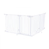 VEVOR Freestanding Dog Gate 32" Tall 4-Panel Foldable Metal Pet Gate White, For Stairs Doorways, Dual-Triangle Support, Sturdy Metal Construction, Freestanding or Wall Mount, Flexible Shapes, Easy Fit