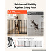 VEVOR Freestanding Dog Gate 24" Tall 4-Panel Foldable Metal Pet Gate Black, For Stairs Doorways, Dual-Triangle Support, Sturdy Metal Construction, Freestanding or Wall Mount, Flexible Shapes, Easy Fit