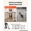 VEVOR Freestanding Dog Gate 30" Tall 4-Panel Foldable Metal Pet Gate Black, For Stairs Doorways, Dual-Triangle Support, Sturdy Metal Construction, Freestanding or Wall Mount, Flexible Shapes, Easy Fit