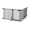 VEVOR Freestanding Dog Gate 30" Tall 4-Panel Foldable Metal Pet Gate Black, For Stairs Doorways, Dual-Triangle Support, Sturdy Metal Construction, Freestanding or Wall Mount, Flexible Shapes, Easy Fit