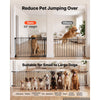 VEVOR Freestanding Dog Gate 30" Tall 6-Panel Foldable Metal Pet Gate Black, For Stairs Doorways, Dual-Triangle Support, Sturdy Metal Construction, Freestanding or Wall Mount, Flexible Shapes, Easy Fit