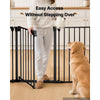 VEVOR Freestanding Dog Gate 30" Tall 6-Panel Foldable Metal Pet Gate Black, For Stairs Doorways, Dual-Triangle Support, Sturdy Metal Construction, Freestanding or Wall Mount, Flexible Shapes, Easy Fit