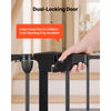 VEVOR Freestanding Dog Gate 30" Tall 6-Panel Foldable Metal Pet Gate Black, For Stairs Doorways, Dual-Triangle Support, Sturdy Metal Construction, Freestanding or Wall Mount, Flexible Shapes, Easy Fit