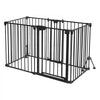VEVOR Freestanding Dog Gate 30" Tall 6-Panel Foldable Metal Pet Gate Black, For Stairs Doorways, Dual-Triangle Support, Sturdy Metal Construction, Freestanding or Wall Mount, Flexible Shapes, Easy Fit