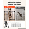 VEVOR Freestanding Dog Gate 32" Tall 4-Panel Foldable Metal Pet Gate Black, For Stairs Doorways, Dual-Triangle Support, Sturdy Metal Construction, Freestanding or Wall Mount, Flexible Shapes, Easy Fit