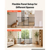 VEVOR Freestanding Dog Gate 32" Tall 4-Panel Foldable Metal Pet Gate Black, For Stairs Doorways, Dual-Triangle Support, Sturdy Metal Construction, Freestanding or Wall Mount, Flexible Shapes, Easy Fit