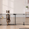 VEVOR Freestanding Dog Gate 32" Tall 4-Panel Foldable Metal Pet Gate Black, For Stairs Doorways, Dual-Triangle Support, Sturdy Metal Construction, Freestanding or Wall Mount, Flexible Shapes, Easy Fit