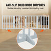 VEVOR Freestanding Pet Barrier, 24" Height x 80.3" Width, 4-Panel Folding Dog Gate for Various Openings, Expandable and Quiet Foot-Supported Indoor Dog Fence, White