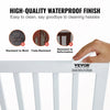 VEVOR Freestanding Pet Barrier, 24" Height x 80.3" Width, 4-Panel Folding Dog Gate for Various Openings, Expandable and Quiet Foot-Supported Indoor Dog Fence, White