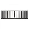 VEVOR Indoor Pet Barrier, 24" Height x 80.3" Width, 4-Panel Folding Gate for Pets, Adjustable and Versatile Dog Fence for Both Wide and Slim Openings, Quiet Foot Pads, in Brown