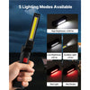 VEVOR Rechargeable LED Work Light, 1200 mAh, Magnetic Mechanic Flashlight with Magnetic Base, 360° Rotation, 5 Lighting Modes, Foldable Grill Lamp for Mechanics, Car Repairs, Home, Emergency (2 Pack)