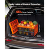 VEVOR Plastic Collapsible Storage Bins, 45L 6 Packs, Stackable Folding Storage Crates with Handles, Holds 33 lbs Per Bin, Foldable Heavy Duty Containers, Space-Saving Baskets, for Home Organizing