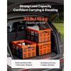 VEVOR Plastic Collapsible Storage Bins, 45L 6 Packs, Stackable Folding Storage Crates with Handles, Holds 33 lbs Per Bin, Foldable Heavy Duty Containers, Space-Saving Baskets, for Home Organizing