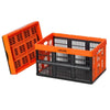 VEVOR Plastic Collapsible Storage Bins, 45L 6 Packs, Stackable Folding Storage Crates with Handles, Holds 33 lbs Per Bin, Foldable Heavy Duty Containers, Space-Saving Baskets, for Home Organizing