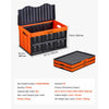 VEVOR Plastic Collapsible Storage Bins with Lids, 45L 3Packs, Stackable Folding Storage Crates with Handles, Holds 44 lbs Per Bin, Heavy Duty Containers, Space-Saving Baskets, for Home Organizing