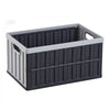 VEVOR Plastic Collapsible Storage Bins with Lids, 65L 3 Packs, Stackable Folding Storage Crates with Handles, Holds 84 lbs Per Bin, Heavy Duty Containers, Space-Saving Baskets, for Home Organizing