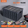 VEVOR Collapsible Storage Bins with Lids, 65L 3 Packs, Folding Plastic Stackable Utility Crates with Handles, Large Heavy Duty Containers for Clothes, Toys, Books, Snack, Shoes, and Grocery Organizing