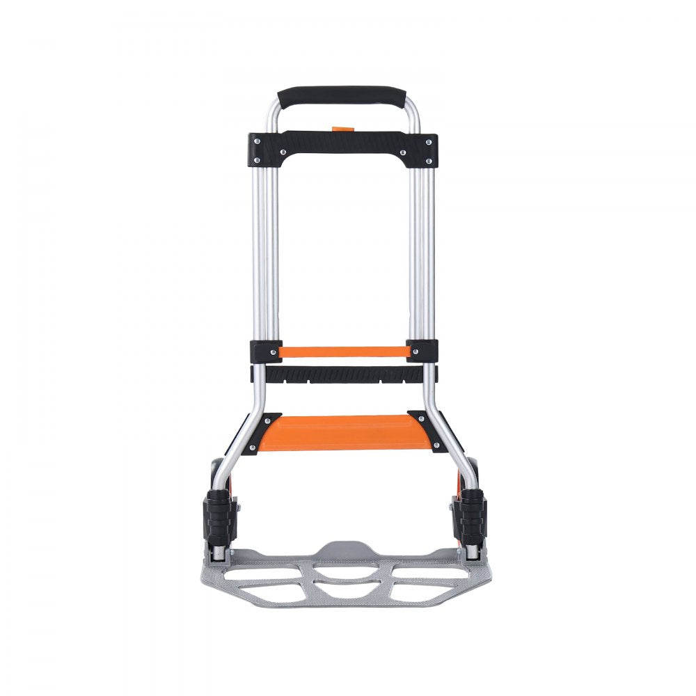 VEVOR Folding Hand Truck, 275 lbs Load Capacity, Aluminum Portable Cart, Convertible Hand Truck and Dolly with Telescoping Handle and PP+TPR Wheels, Ultra Lightweight Super Strong for Moving Warehouse