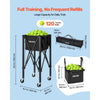 VEVOR Tennis Ball Hopper, Holds 120 Tennis Balls, Foldable Pickleball Basket Cart with Wheels for Easy Pick Up, Lightweight Aluminum Alloy, Portable Pickleball Caddy with Storage Bag, for Training