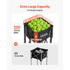 VEVOR Tennis Ball Hopper, Holds 120 Tennis Balls, Foldable Pickleball Basket Cart with Wheels for Easy Pick Up, Lightweight Aluminum Alloy, Portable Pickleball Caddy with Storage Bag, for Training