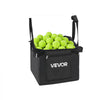 VEVOR Tennis Ball Hopper, Holds 120 Tennis Balls, Foldable Pickleball Basket Cart with Wheels for Easy Pick Up, Lightweight Aluminum Alloy, Portable Pickleball Caddy with Storage Bag, for Training