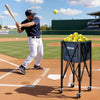 VEVOR 2-in-1 Tennis & Pickleball Hopper, with Pickup Tube, Foldable Pickleball Basket Cart with with Wheels, Holds 150 Tennis Balls or 260 Pickleballs, Portable Pickleball Caddy Holder, for Training