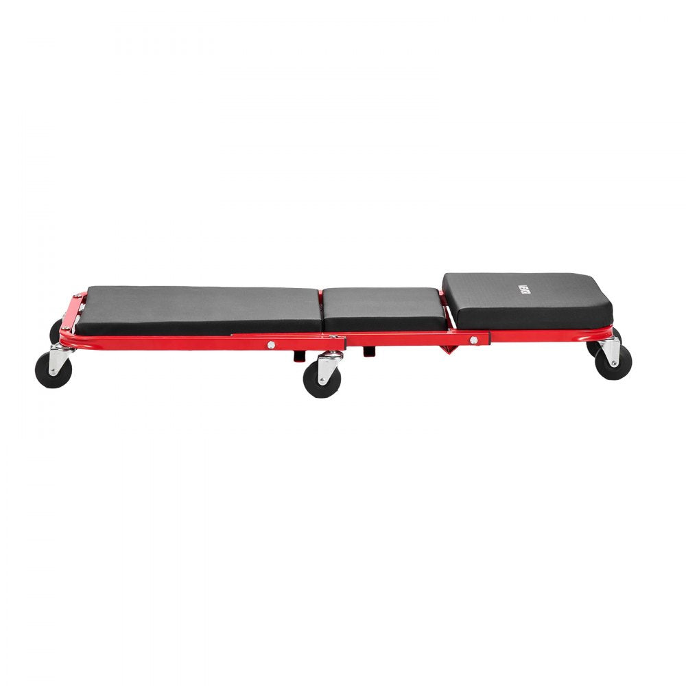 VEVOR 36 in 3-in-1 Folding Mechanic Creeper, Z-Creeper Garage Roller, 340 lbs Under Car Rolling Creeper with 6 Swivel Casters, Padded Headrest, Lay Down or Sit for Auto Repair