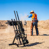 VEVOR Gun Rack, Portable, Folding Heavy Duty Steel Rifle Shotgun Rack Stand, Freestanding Indoor Outdoor Gun Display Storage, Holds Up to 7 Pistols and 4 Rifles or Shotguns, for Shooting Hunting Range