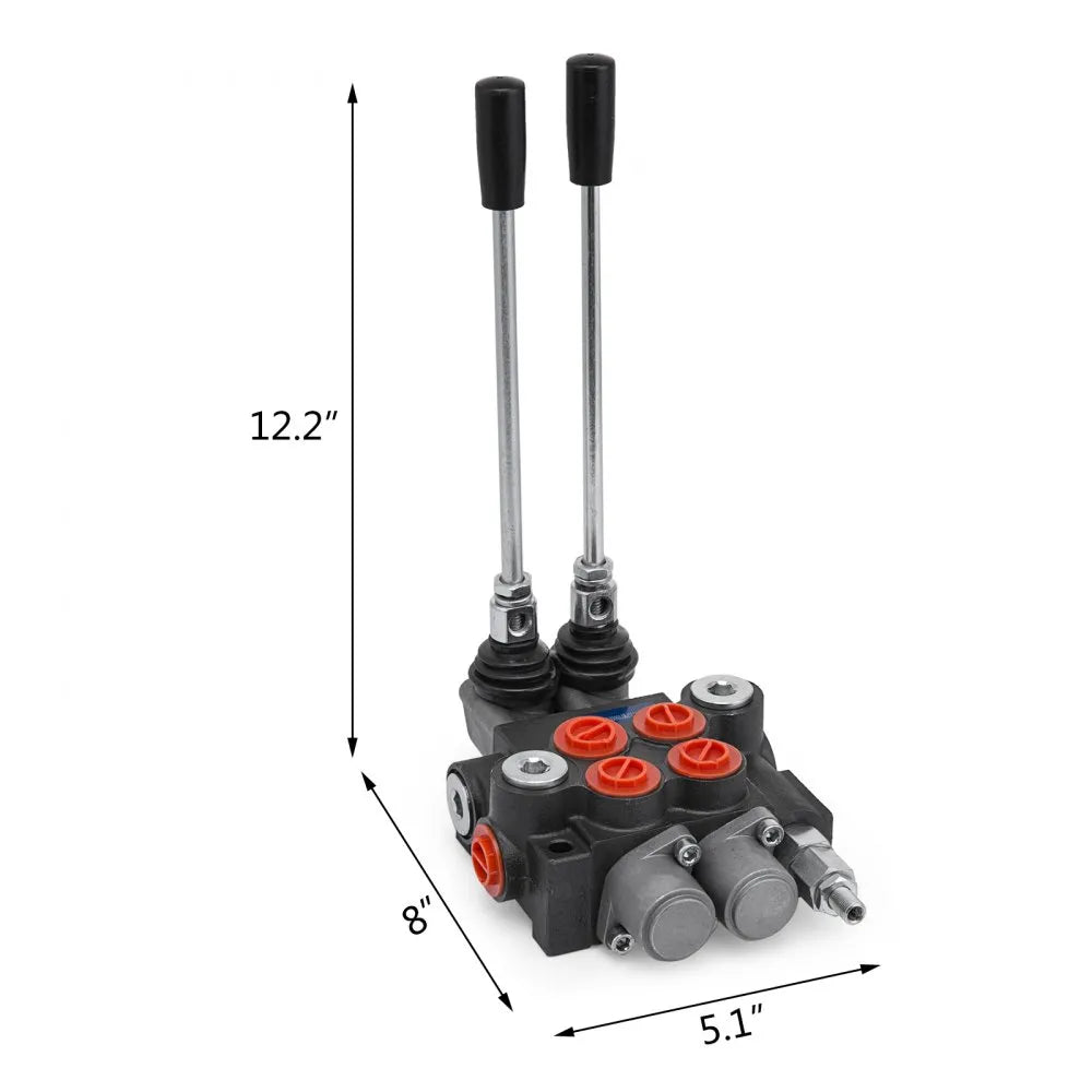 VEVOR Hydraulic Valve 2 Spool Hydraulic Directional Control Valve 11gpm Hydraulic Control Valve Double Acting for Tractors Loaders Tanks