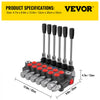 VEVOR Hydraulic Directional Control Valve, 6 Spool Hydraulic Spool Valve, 11 GPM Hydraulic Loader Valve, 3600 PSI Directional Control Valve, Hydraulic Valves And Controls For Tractors Loaders Tanks