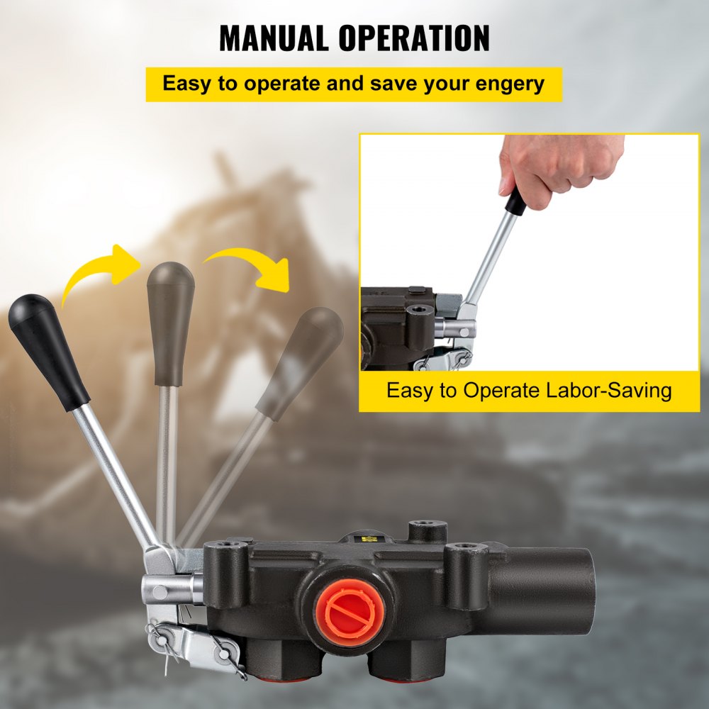VEVOR Hydraulic Directional Control Valve, 1 Spool Hydraulic Spool Valve, 21 GPM Hydraulic Loader Valve, 3600 PSI Directional Control Valve, Hydraulic Valves And Controls For Tractors Loaders Tanks