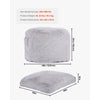 VEVOR Bean Bag Bed Chair, Convertible Chair from BeanBag to Lounge or Mattress, Gaint Bean Bag Chair Bed with Washable Cover for Adults, Fluffy Plush, Foam Filling and Side Pocket, Grey(Queen Size)