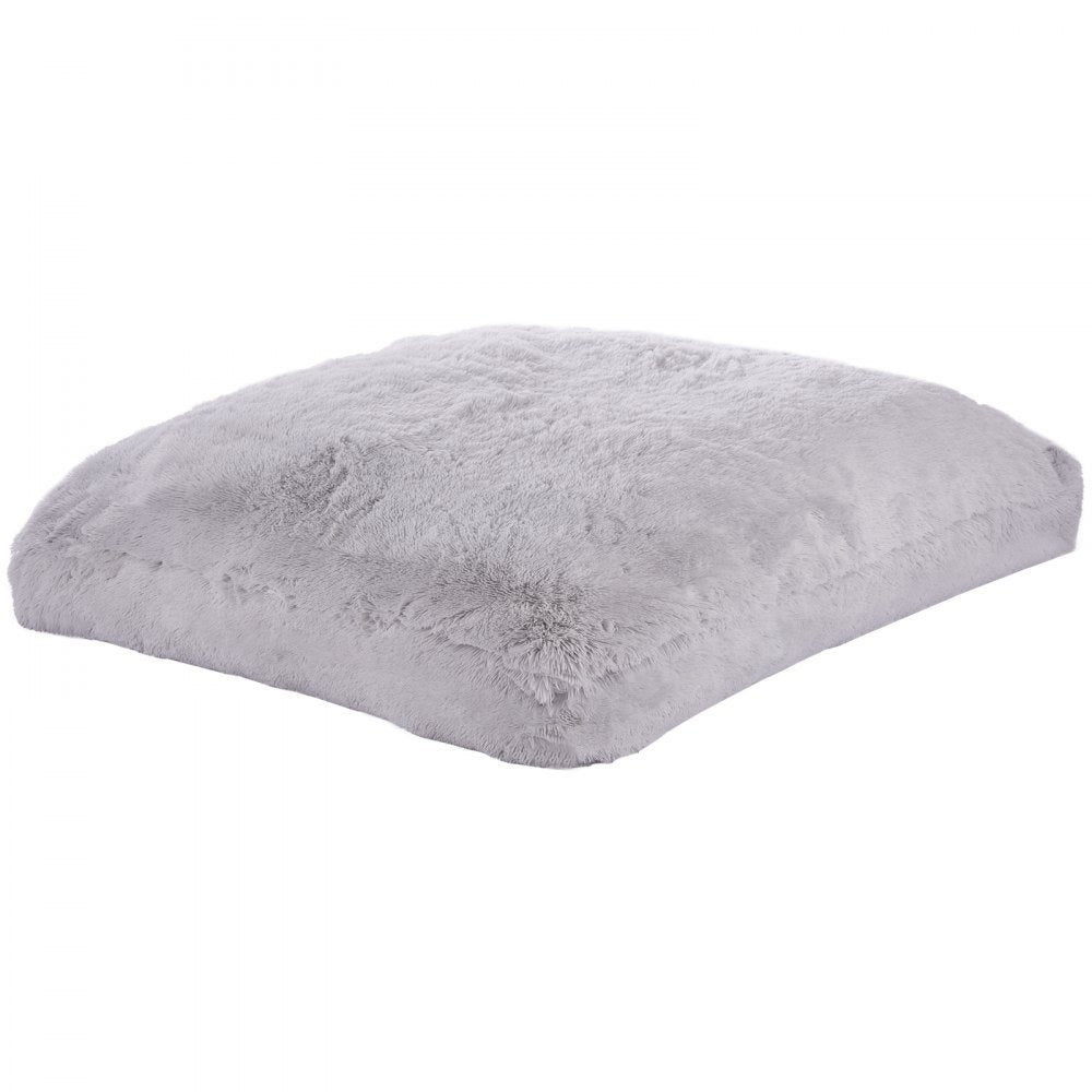 VEVOR Bean Bag Bed Chair, Convertible Chair from BeanBag to Lounge or Mattress, Gaint Bean Bag Chair Bed with Washable Cover for Adults, Fluffy Plush, Foam Filling and Side Pocket, Grey(Queen Size)