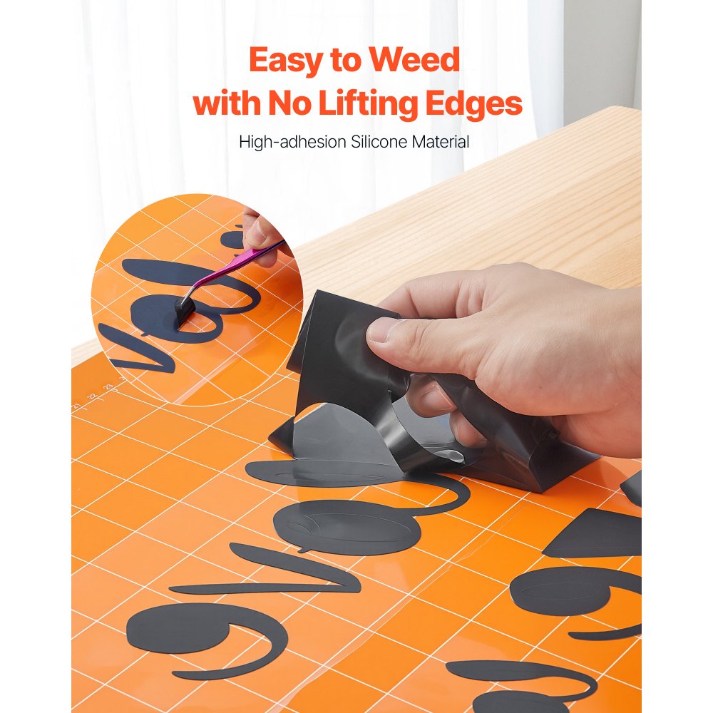 VEVOR Heat Transfer Vinyl, 12 in x 25 ft, Glossy Black HTV Iron on Vinyl Roll, Easy to Cut and Weed, Strong Adhesion, Compatible with Cutting Machines, for Various Materials, T-shirts, Pillows, Hats