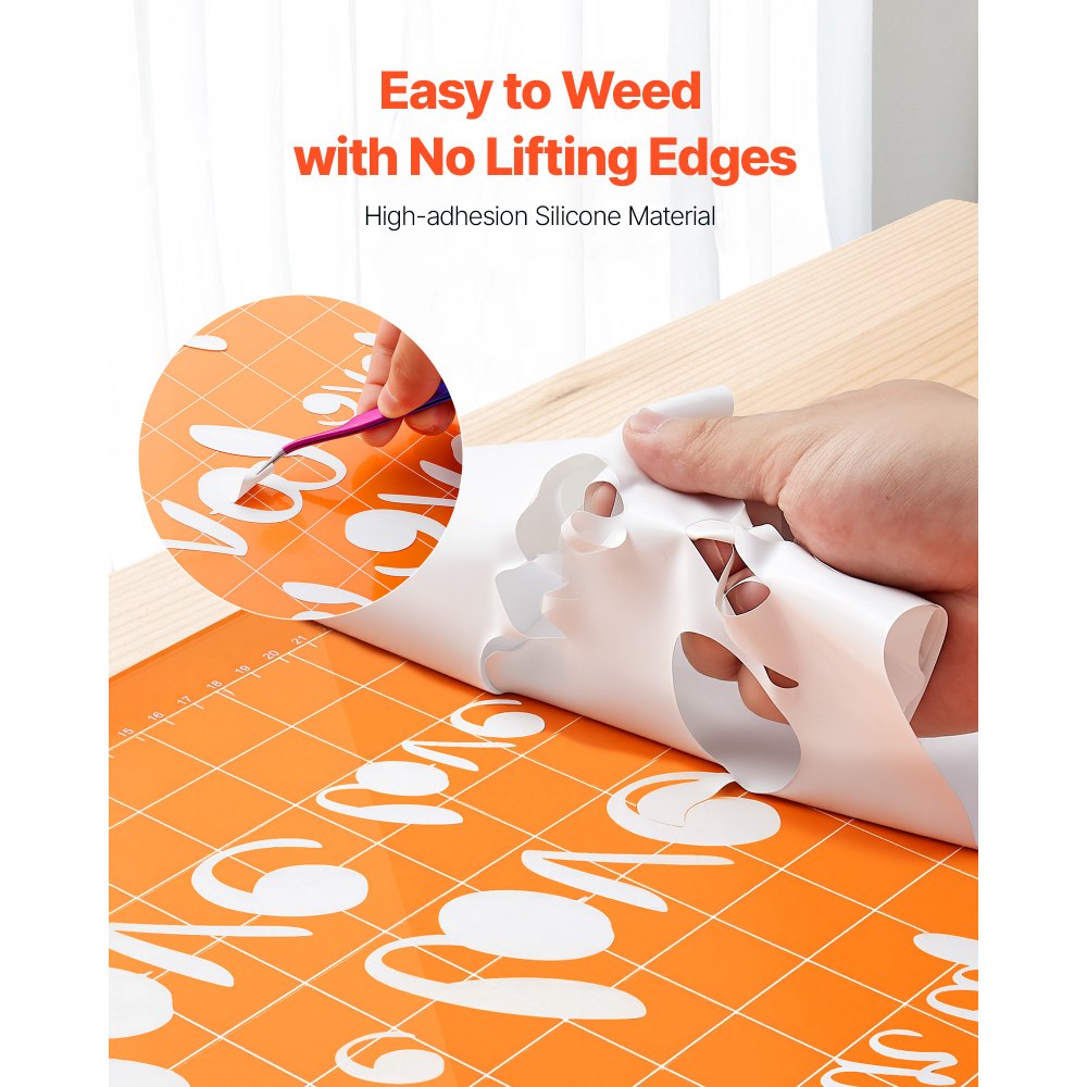 VEVOR Heat Transfer Vinyl, 12 in x 25 ft, Glossy White HTV Iron on Vinyl Roll, Easy to Cut and Weed, Strong Adhesion, Compatible with Cutting Machines, for Various Materials, T-shirts, Pillows, Hats