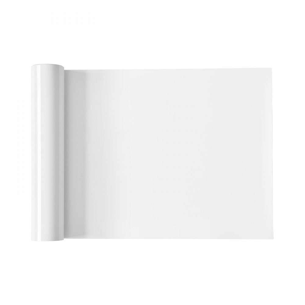 VEVOR Heat Transfer Vinyl, 12 in x 25 ft, Glossy White HTV Iron on Vinyl Roll, Easy to Cut and Weed, Strong Adhesion, Compatible with Cutting Machines, for Various Materials, T-shirts, Pillows, Hats