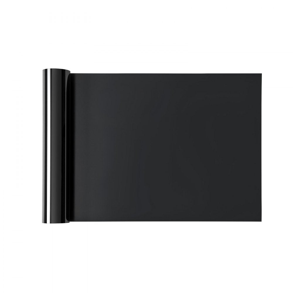VEVOR Heat Transfer Vinyl, 12 in x 50 ft, Glossy Black HTV Iron on Vinyl Roll, Easy to Cut and Weed, Strong Adhesion, Compatible with Cutting Machines, for Various Materials, T-shirts, Pillows, Hats