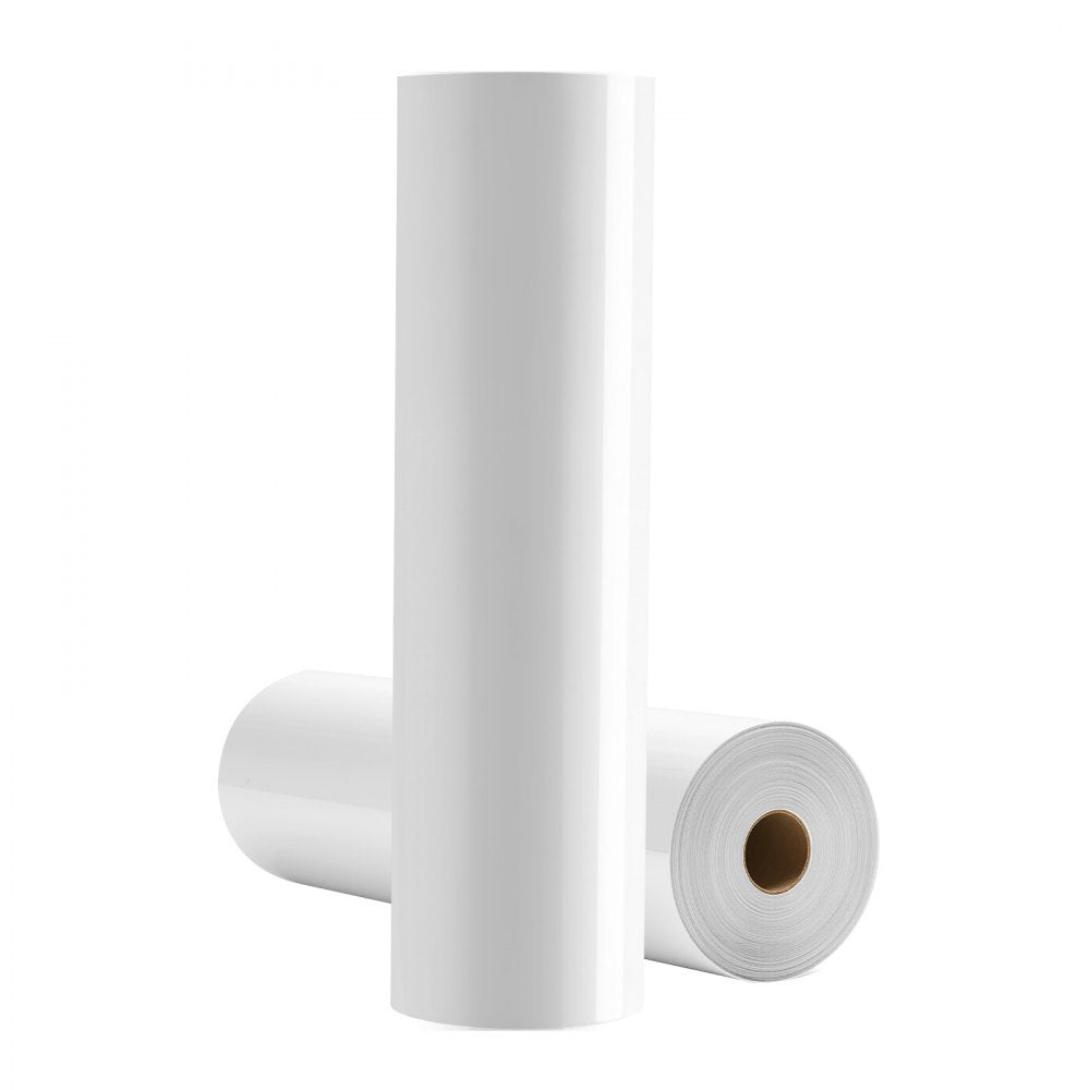 VEVOR Heat Transfer Vinyl, 12 in x 70 ft, Glossy White HTV Iron on Vinyl Roll, Easy to Cut and Weed, Strong Adhesion, Compatible with Cutting Machines, for Various Materials, T-shirts, Pillows, Hats